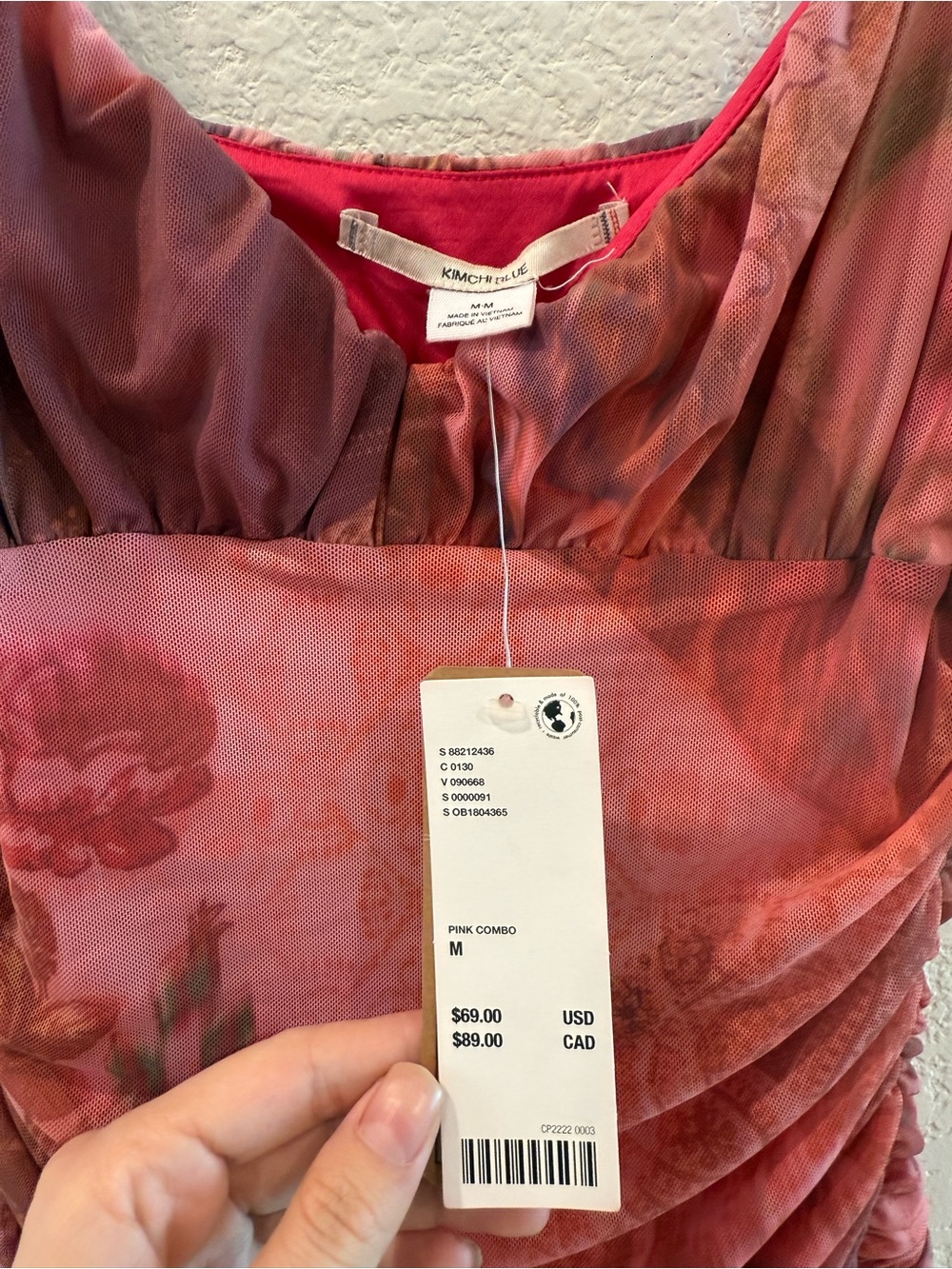 New NWT Urban outfitters Kimchi Blue Ilana Mesh Drapey Mini Dress - Picture 2 of 3
